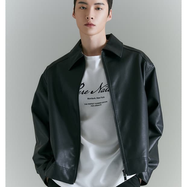 새상품 SPAO 스파오 미니멀 레더 자켓 가죽자켓 오버핏 루즈핏