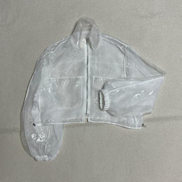 시스루 크롭 집업 자켓