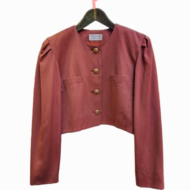 오렌지브라운 빈티지 골드버튼 숏자켓