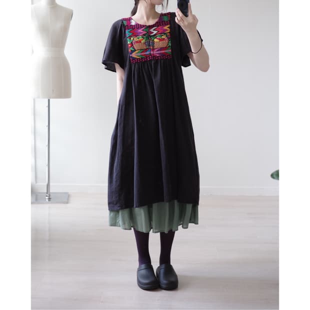  TITICACA ethnic black dress