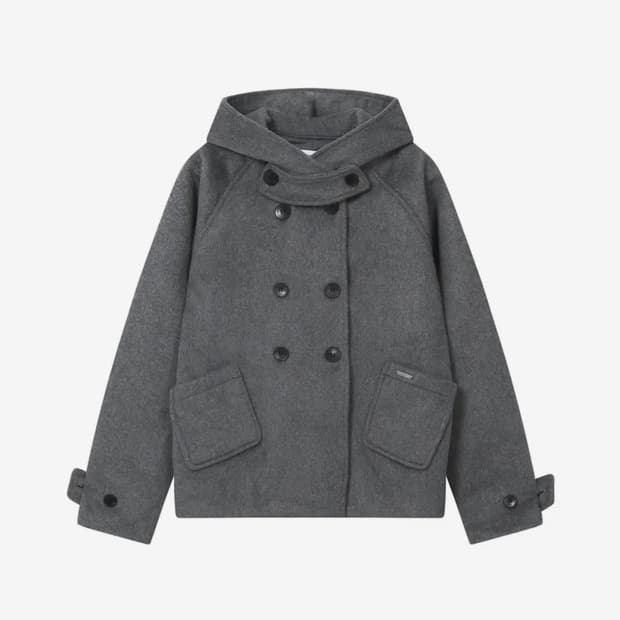 미세키서울 후드 더블 코트