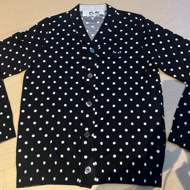 꼼데가르송 플레이 도트 가디건 블랙 S 