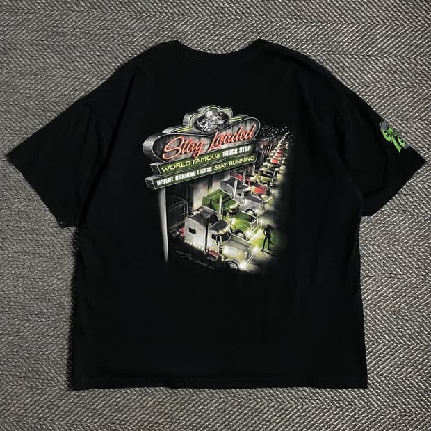 USA 빈티지 트럭 스탑 빅로고 반팔 티셔츠o 4876