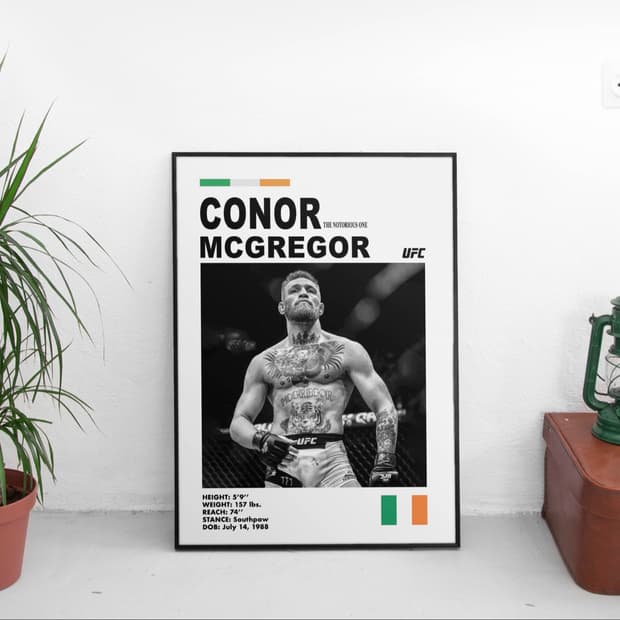 맥그리거 ufc 포스터 대형 액자 복싱 인테리어 소품 50x70cm