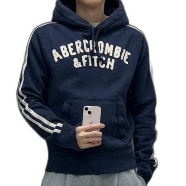 아베크롬비 후드 사이드라인 y2k 네이비 M