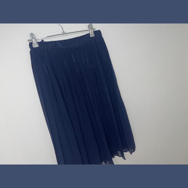 navy flared skirt