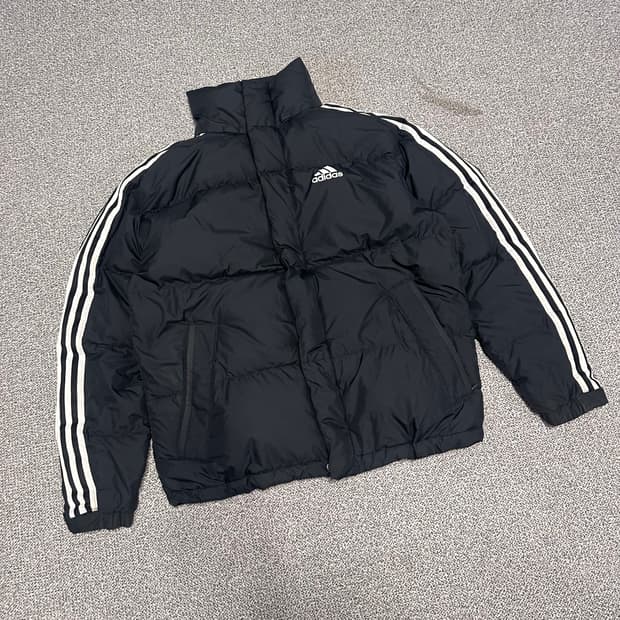아디다스 삼선패딩 블랙
