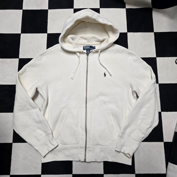 M 폴로랄프로렌 써멀 후드 집업 화이트