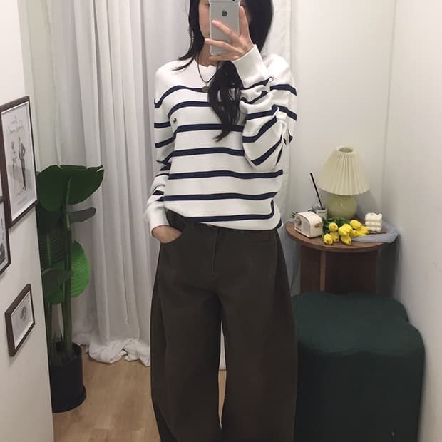 공용 라코스테 단가라 니트 95