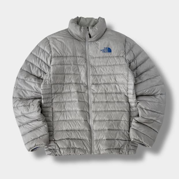 TNF 노스페이스 루즈핏 라이트그레이 구스다운 경량 패딩 자켓