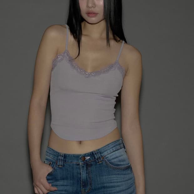 플리즈노팔로우 플로라 레이스 탑