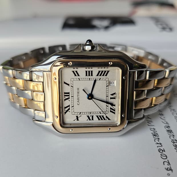 까르띠에 빈티지 팬더 미디움 2줄 콤비