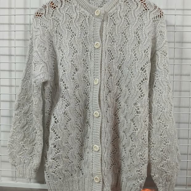 일본빈티지 아이보리 니트가디건