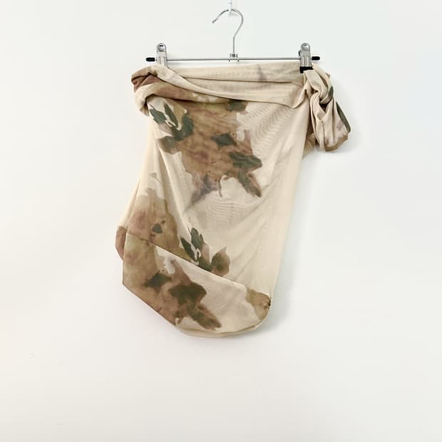 Drape sheer sleeveless top / beige