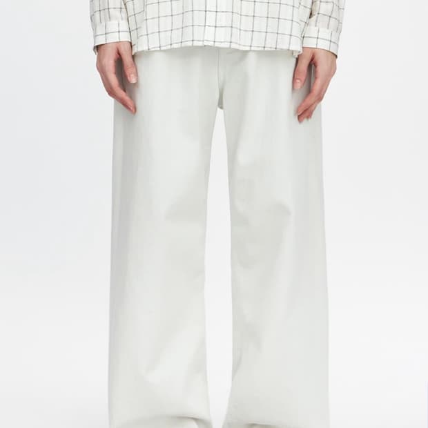 [L] 유스 와이드 데님 라이트 그레이 / 와이드 팬츠