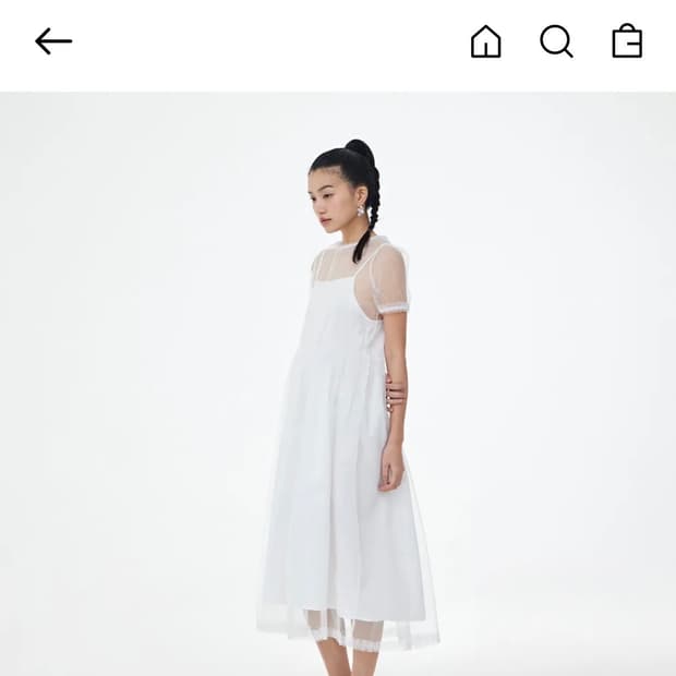 포그던 Mesh Layered Puff Dress (택有)