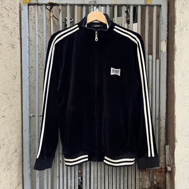 black label velour zip-up
