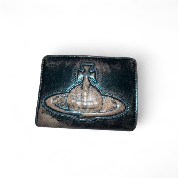 비비안 웨스트우드 메탈릭블루 빈티지 반지갑