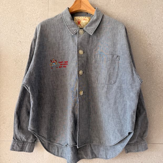 일본 여성 긴팔 셔츠 자수 아방한