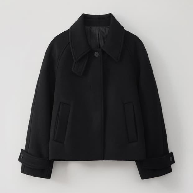 노멜렛 잔느 울 크롭 코트 블랙