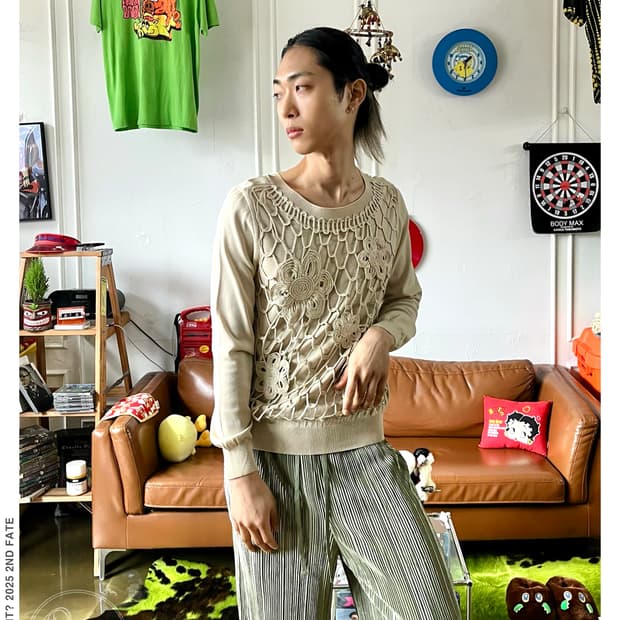 1980-90s TOMATSU Japan 3D Floral Knit