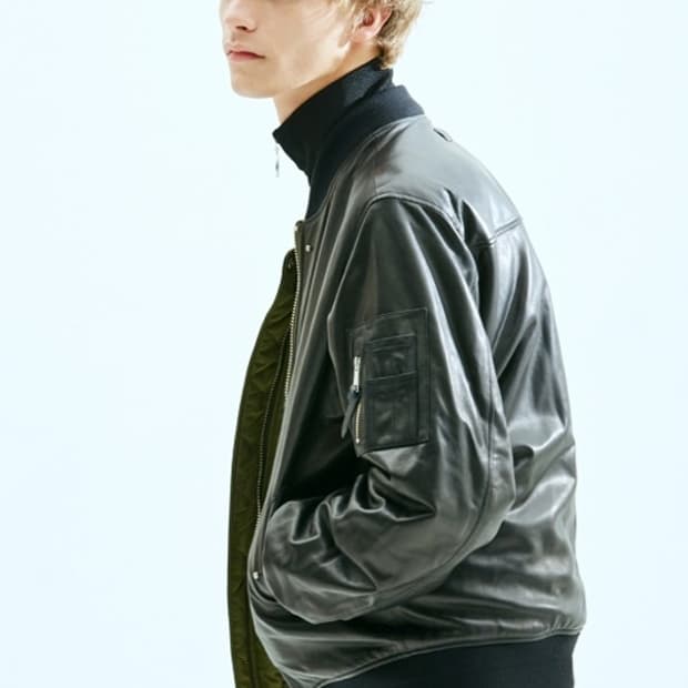 프론트로우 & 인스턴트펑크 리버시블 램스킨 MA-1 자켓