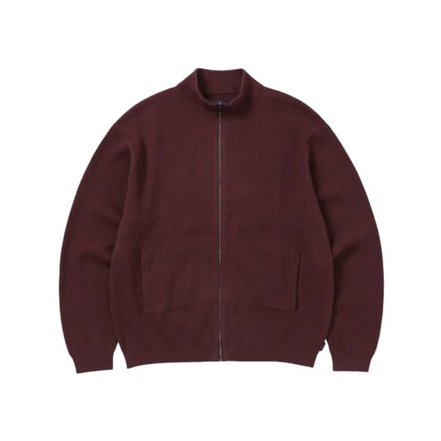디스이즈네버댓 니트집업 XL 버건디
