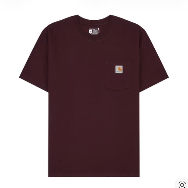 칼하트 루즈 핏 숏슬리브 포켓 반팔티셔츠 포트 버건디