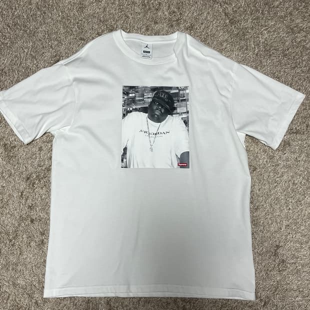 Supreme X jordan biggie s/s top white