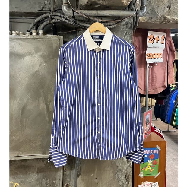 폴로 랄프로렌 스트라이프 셔츠 퍼플 #csz3137