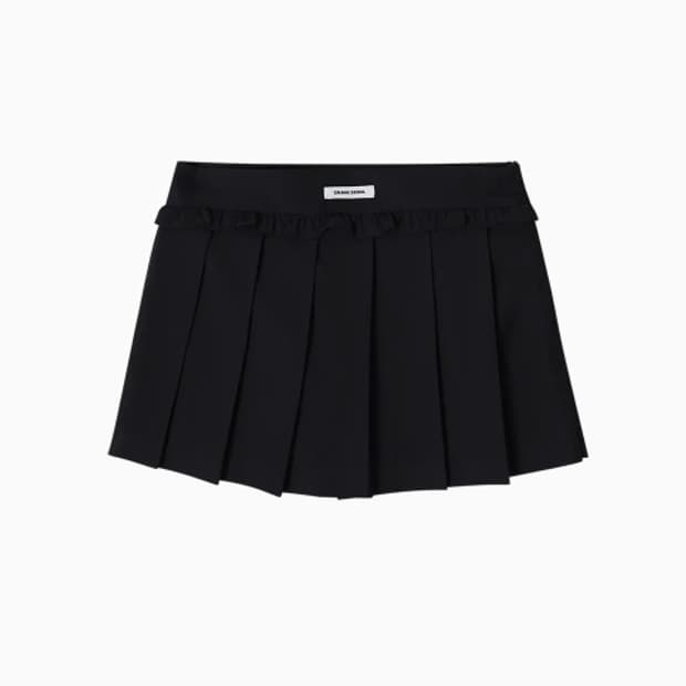 FLOWER FRILL PLEATS MINI SKIRT PANTS 