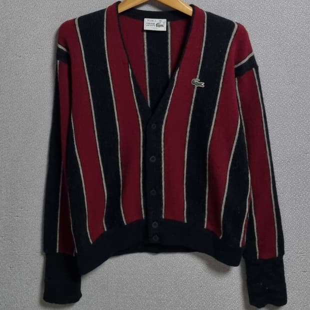 L (77) 라코스테 빈티지 울100% 니트 가디건
