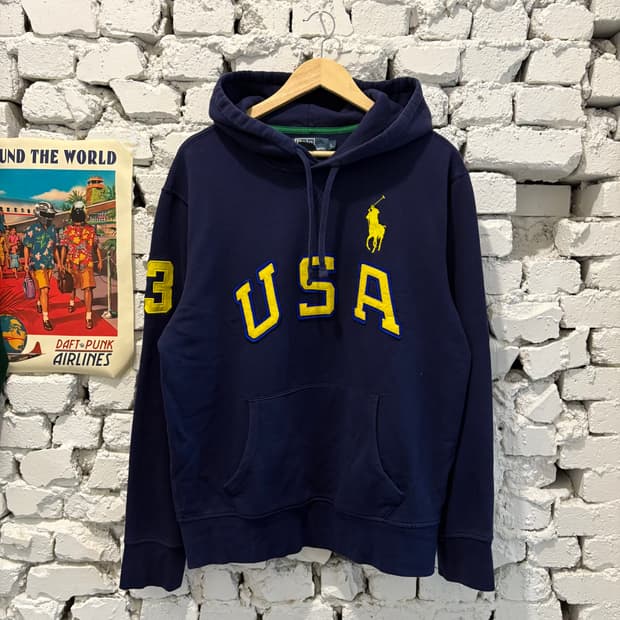 90s 폴로 빅포니3 USA 빅로고 후드