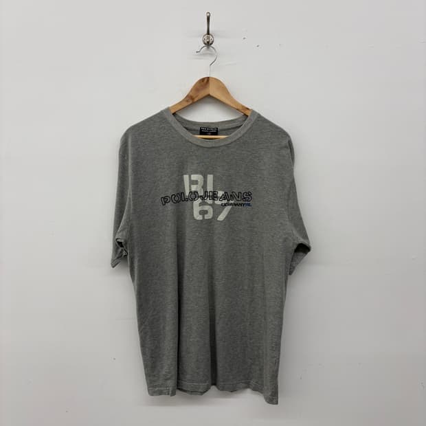 폴로진스 그레이 반팔 티셔츠 프린팅 남성XL