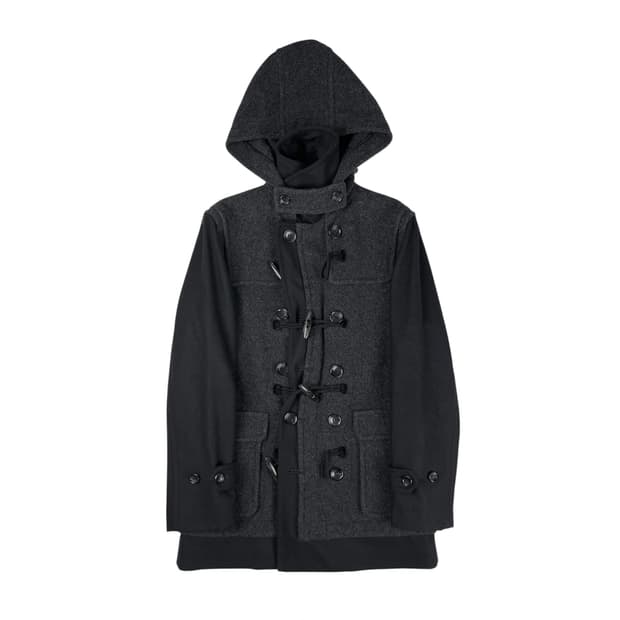 layered duffle coat