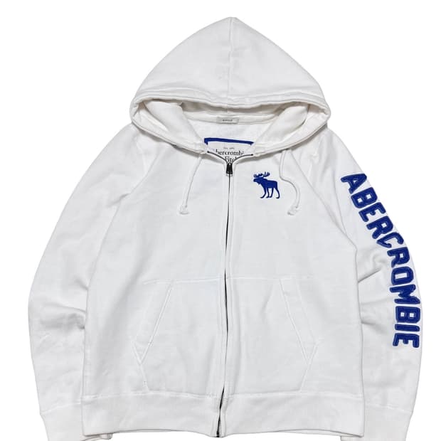 아베크롬비 스펠로고 흰색 후드집업