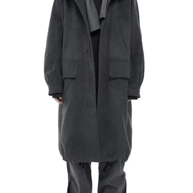 폴리테루 m65 멜톤 울 코트 미드그레이