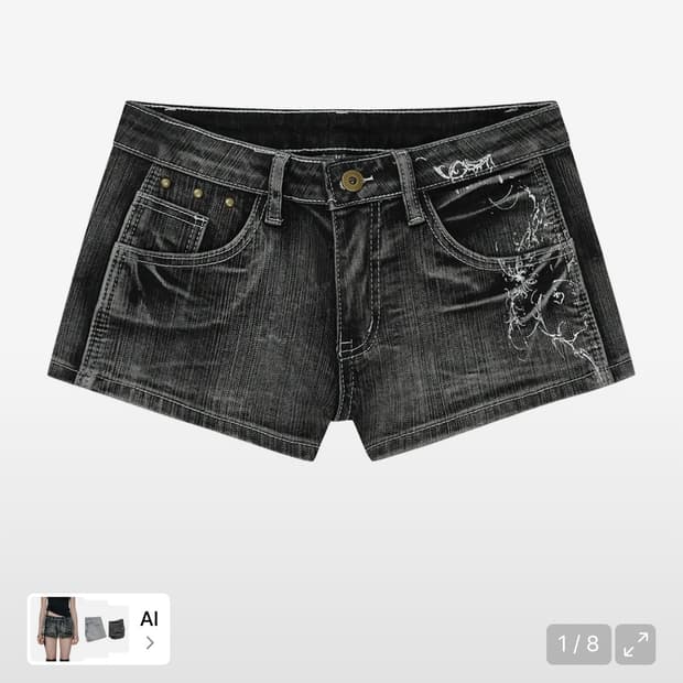 길라아카이브 TATTOOED GRAPHIC DENIM SHORTS