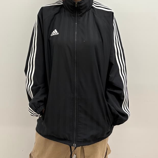 90s'Adidas 블랙 삼선 바람막이