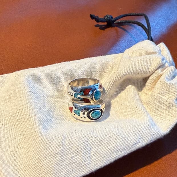 나바호 터키석 실버 반지