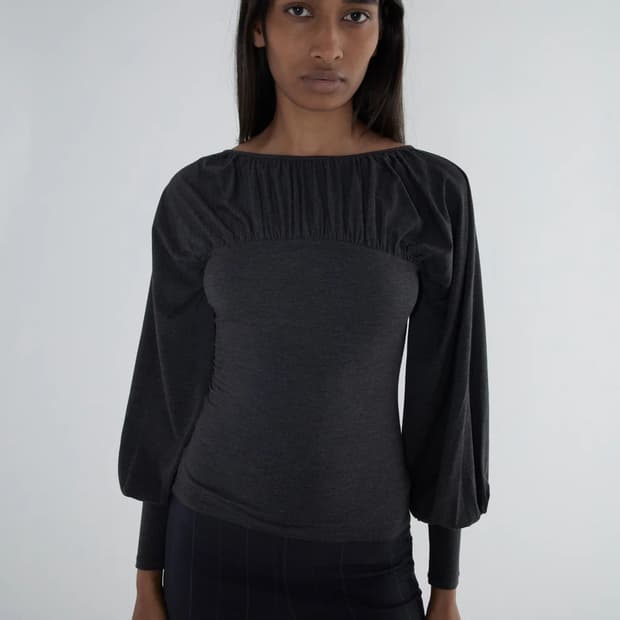 [S,M]팔로마울 Tapioca 모달 롱 슬리브리스 탑