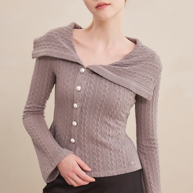 (새제품) 그레이스유 Aaron knit top 아론니트탑 그레이 s