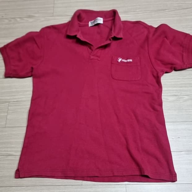 폴로원더 japan 포켓 반팔 카라티 붉은색 (95)