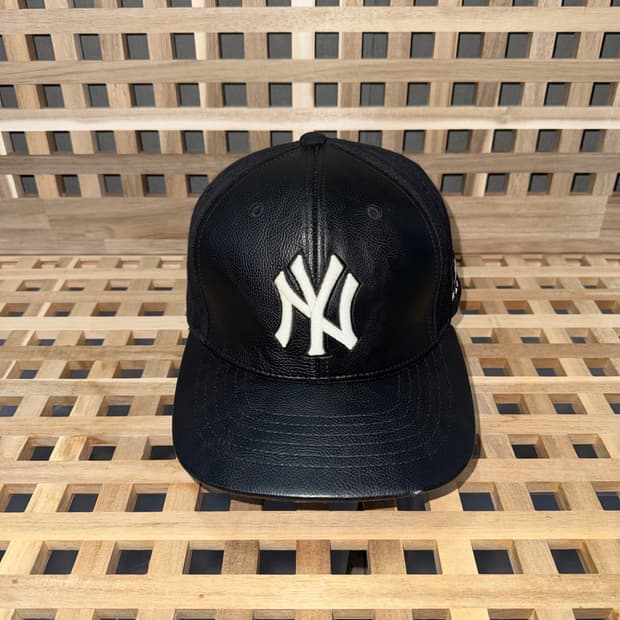mlb 뉴욕 양키스 레더 프런트 캡