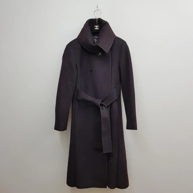 한섬 시스템 캐시미어 블렌드  벨티드 롱 코트 82-94-160