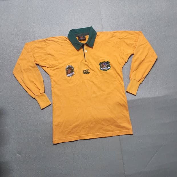 빈티지 90's 캔터베리 호주 럭비 (월러비스) 럭비셔츠 져지