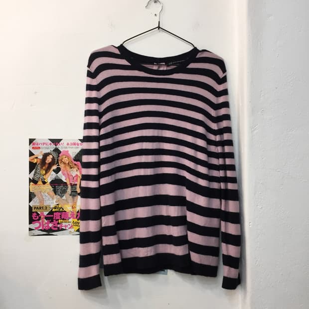 빈티지 딸기우유 스트라이프 니트