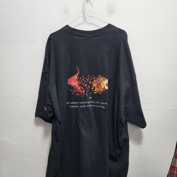 (빅사이즈) 챔피온 프린팅 반팔 티셔츠 