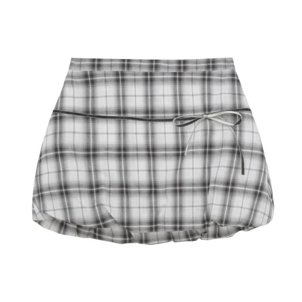 허그유어스킨 Balloon mini skirt (White)