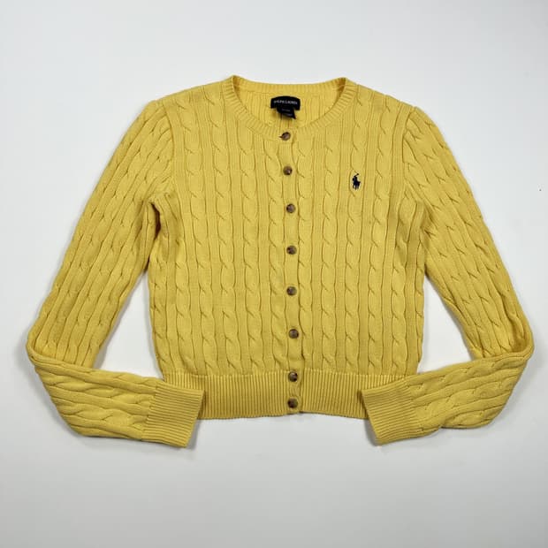 폴로 랄프로렌 걸즈 미니멀 케이블 니트 가디건 걸즈XL